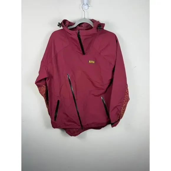 Kith Furman "Central Park" Anorak Waterproof Hooded Jacket Maroon Medium - Picture 1 of 6